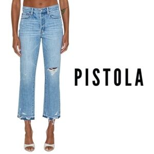 PISTOLA Charlie High Rise Straight - Scenic Distressed - Size 28